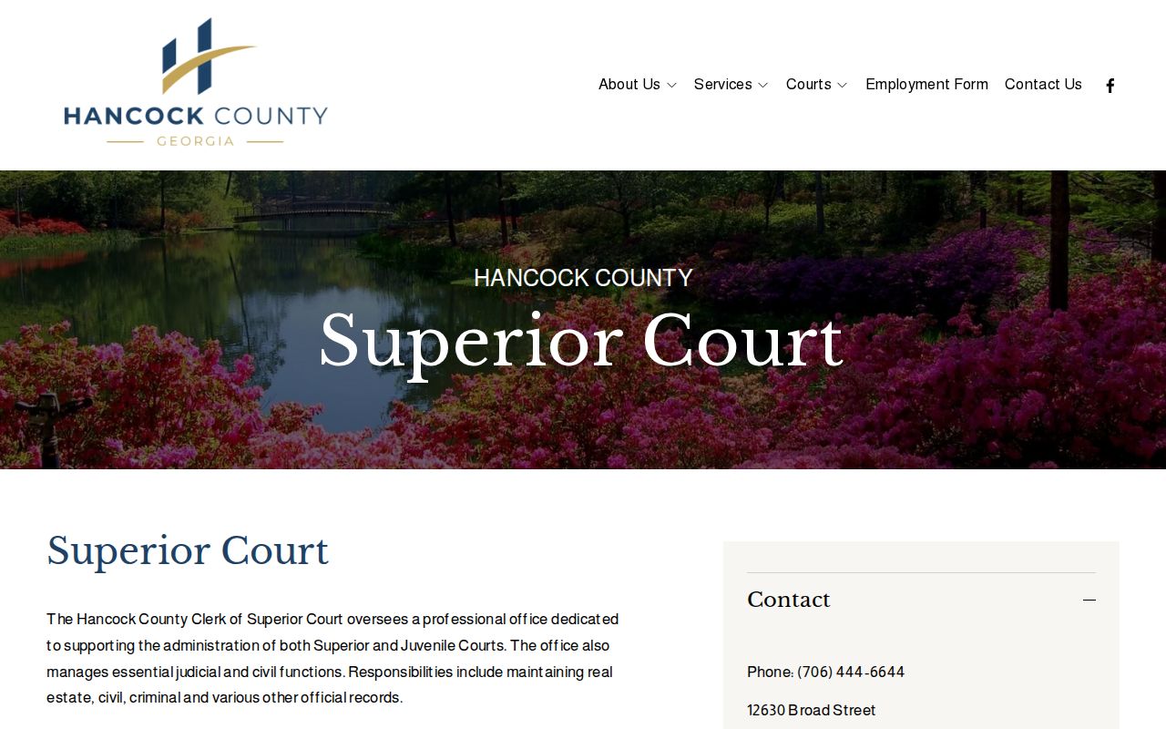 Hancock County Superior Court criminal records and disposition contact